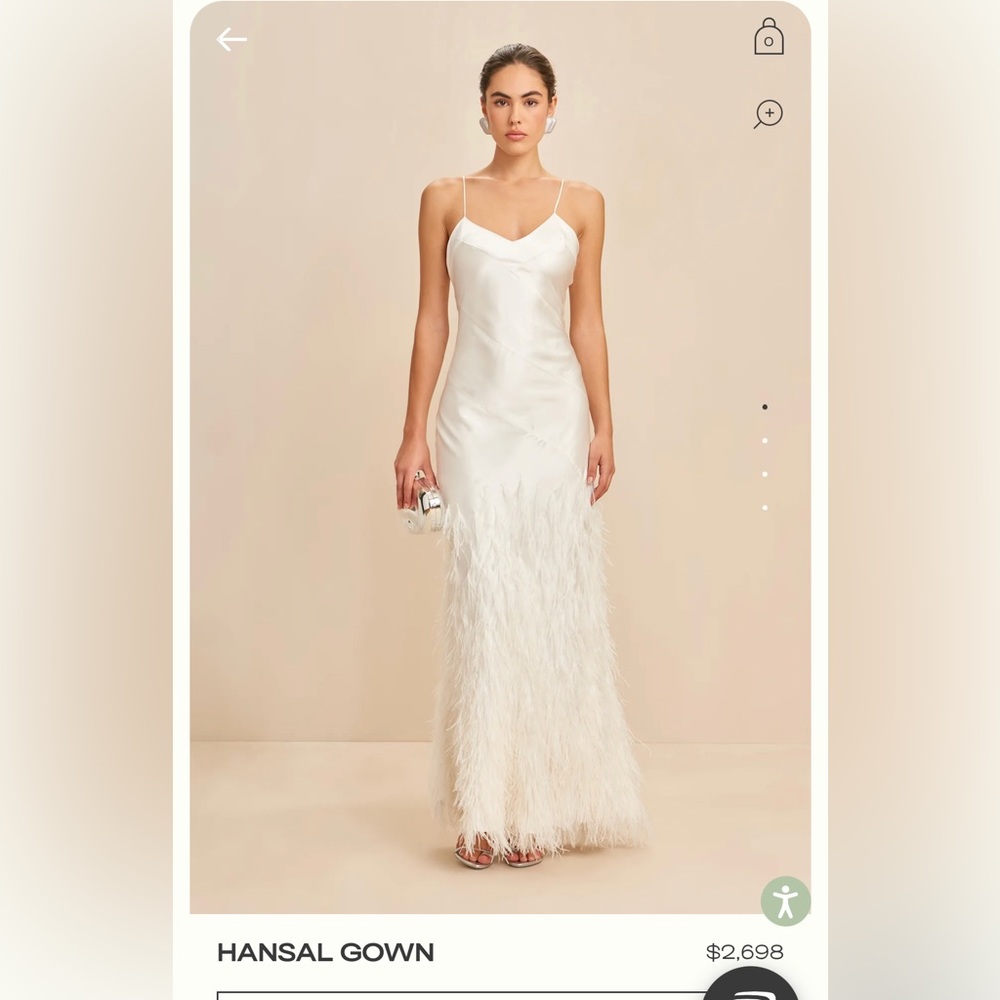 Cult Gaia Hansal Gown in Off White Satin